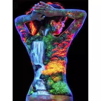 Полный 5D Diy Алмазная картина Мультфильм Женщина Пейзаж Вышивка Крестом Домашний Декор Ручной Работы 25x30cm