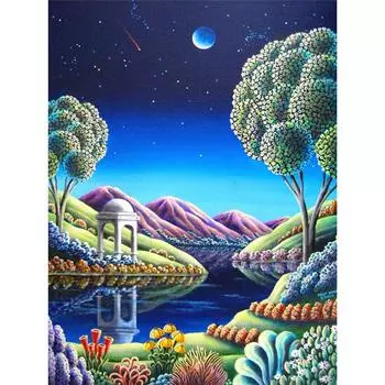 Полный 5D Diy Алмазная картина Мультфильм Пейзаж Мозаика Вышивка Крестом Домашний Декор Ручной Работы 25x30cm