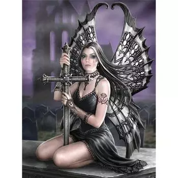 Полный 5D Diy Алмазная картина Мультфильм Бабочка Девушка Вышивка Крестом Домашний Декор Ручной Подарок 25x30cm