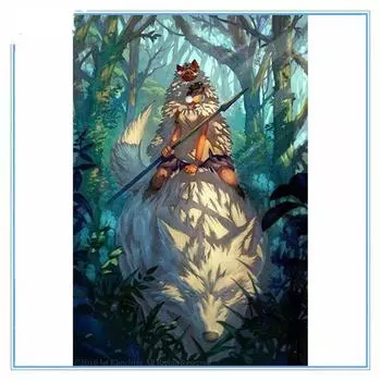 Полный 5D Diy Алмазная картина Мультфильм Волк Мальчик Вышивка Крестом Домашний Декор Ручной Подарок 25x30cm