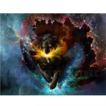 Полный 5D Diy Алмазная картина Мультфильм пустота волк Вышивка Крестом Домашний Декор Ручной Подарок 25x30cm