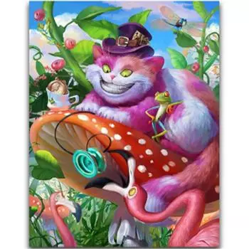 Полный 5D Diy Алмазная картина Мультфильм животных Кошка Мозаика Вышивка Крестом Домашний декор Ручная работа 25x30cm