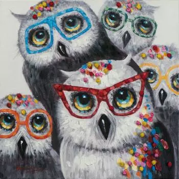 Полный 5D Diy Алмазная картина Мультфильм Животное Сова Вышивка Крестом Домашний Декор Ручной Подарок 30x30cm