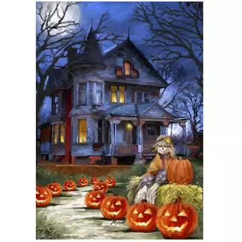 Полный 5D Diy Алмазная картина Мультфильм Дом с привидениями Вышивка Крестом Домашний Декор Подарок ручной работы 25x30cm