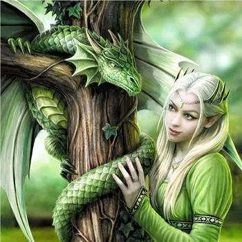 Полный 5D Diy Алмазная картина Мультфильм Девушка и Дракон Вышивка Крестом Домашний Декор Ручной Работы 25x25cm