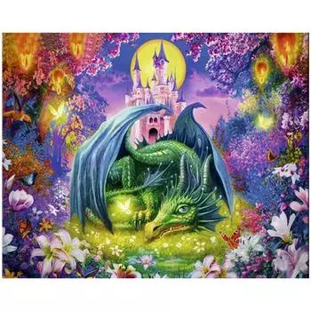 Полный 5D Diy Алмазная картина Мультфильм Дракон Алмазная вышивка Крест Стежок Главная Декор Ручной подарок 25x30cm