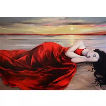 Полный 5D Diy Алмазная картина Мультфильм Красивая женщина Мозаика Вышивка Крестом Домашний декор Ручная работа 25x30cm