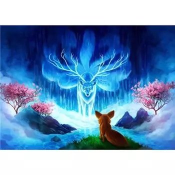 Полный 5D Diy Алмазная картина Мультфильм Лиса Алмазная вышивка Крест Стежок Главная Декор Ручной подарок 25x30cm