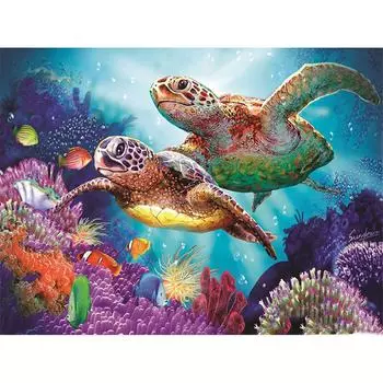 Полный 5D Diy Алмазная картина мультфильм морская черепаха Вышивка крестом Домашний декор подарок ручной работы 25x30cm