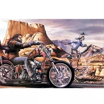 Полный 5D Diy Алмазная картина Мультфильм Мотоцикл Мозаика Вышивка Крестом Домашний Декор Ручной Работы 25x30cm