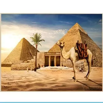 Полный 5D Diy Алмазная картина Мультфильм Пустыня Верблюд Вышивка Крестом Домашний Декор Ручной Подарок 25x30cm