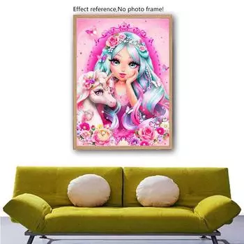 Полный 5D Diy Алмазная картина Мультфильм Снежная девушка Алмазная вышивка Крестом Домашний декор Ручная работа 25x30cm