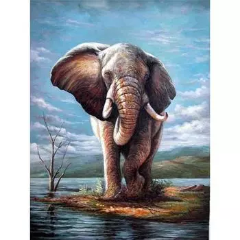 Полный 5D Diy Алмазная картина Мультфильм животных Слон Вышивка Крестом Домашний декор Подарок ручной работы 25x30cm