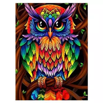 Полный 5D Diy Алмазная картина Мультфильм животных Сова Мозаика Вышивка Крестом Домашний декор Ручная работа 25x30cm