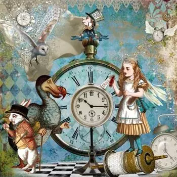 Полный 5D Diy Алмазная картина Мультяшные часы Алмазная вышивка Крестом Домашний декор Подарок ручной работы 30x30cm