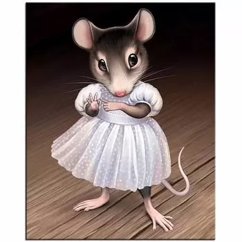 Полный 5D Diy Алмазная картина Мышь Домохозяйка Вышивка Крестом Домашний Декор Ручной Подарок 25x30cm