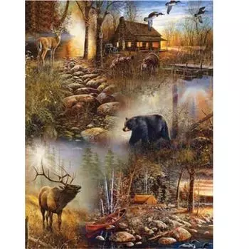 Полный 5D Diy Алмазная картина Натуральные животные Алмазная вышивка Полный набор аниме Наборы для вышивки крестом Домашний декор Подарок ручной работы Round 20x30cm