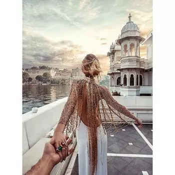 Полный 5D Diy Алмазная картина Назад в руке Алмазная вышивка Полный вышивки крестом Домашний декор Подарок ручной работы 20x30cm