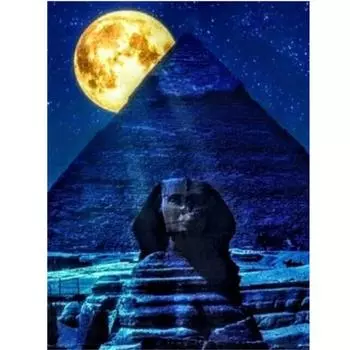 Полный 5D Diy Алмазная картина Ночная пирамида Вышивка Крестом Домашний декор Ручной подарок 25x30cm