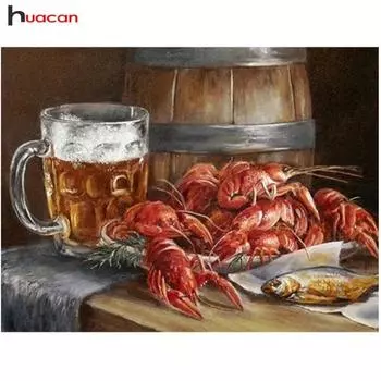 Полный 5D Diy Алмазная картина Омар BeerDrill Вышивка Крестом Домашний Декор Подарок ручной работы 25x30cm