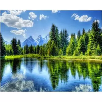 Полный 5D Diy Алмазная картина Отражение воды Вышивка Крестом Домашний декор Ручной подарок Подарок 25x30cm