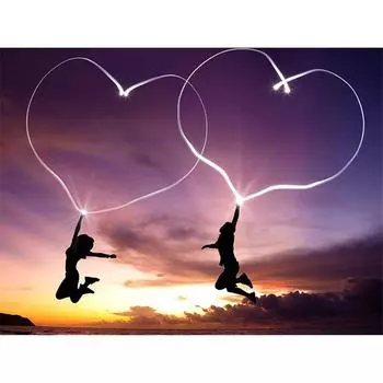 Полный 5D Diy Алмазная картина Пара играет Вышивка Крестом Домашний Декор Ручной Подарок 25x30cm
