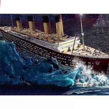 Полный 5D Diy Алмазная картина Пароход Мозаика Вышивка Крестом Домашний Декор Ручной Подарок 25x30cm