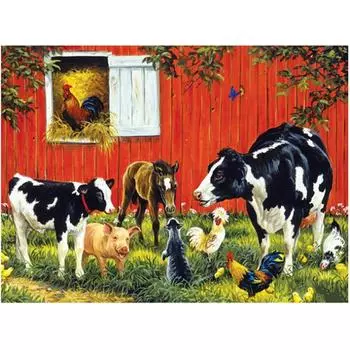Полный 5D Diy Алмазная картина Пастбищные животные Вышивка крестиком Домашний декор Ручной подарок Подарок 20X25CM