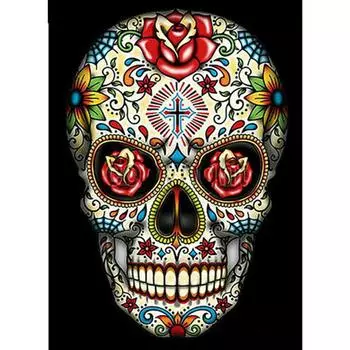 Полный 5D Diy Алмазная картина Печатный череп Вышивка Крестом Домашний декор Ручной подарок Подарок 20X25CM