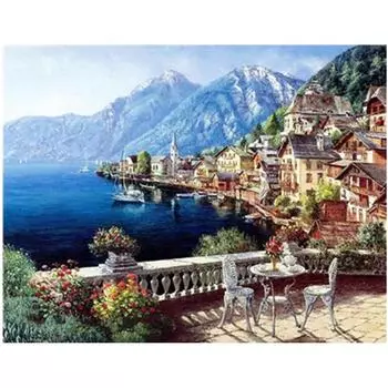 Полный 5D Diy Алмазная картина Пейзаж Алмазная вышивка Крест Стежок Главная Декор Ручной подарок 25x30cm