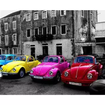 Полный 5D Diy Алмазная картина Пейзаж Автомобиль Алмазная вышивка Крестом Домашний декор Ручной подарок Подарок 20x30cm