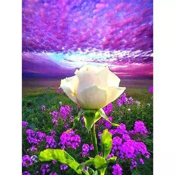 Полный 5D Diy Алмазная картина Пейзаж Цветок Алмазная вышивка Крест Стежок Главная Декор Ручной подарок 20x30cm