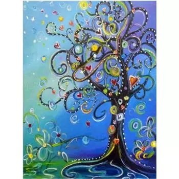 Полный 5D Diy Алмазная картина Пейзаж Дерево Алмазная вышивка Крест Стежок Главная Декор Ручной подарок 25x30cm