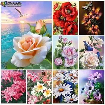 Полный 5D Diy Алмазная картина Пейзаж и цветы 5D Алмазная картина Full Round 20X30CM