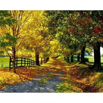 Полный 5D Diy Алмазная картина Пейзаж Лесная мозаика Вышивка Крестом Домашний декор Ручная работа 25x30cm