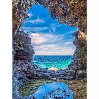 Полный 5D DIY Алмазная картина Пещерный пейзаж Алмазная вышивка Мозаика Наборы вышивки крестом Домашний декор Подарки ручной работы Round 20x30cm