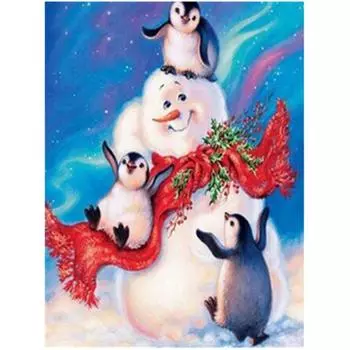 Полный 5D Diy Алмазная картина Пингвин Снеговик Вышивка Крестом Домашний Декор Ручной Подарок 20X25CM