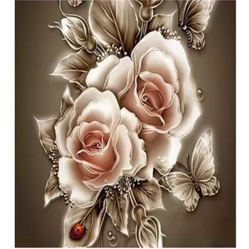 Полный 5D Diy Алмазная картина Пион Вышивка Крестом Домашний декор Ручной подарок Подарок 20X25CM