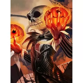 Полный 5D DIY Алмазная картина Пламя Череп Алмазная вышивка Мозаика Наборы вышивки крестом Домашний декор Подарки ручной работы Round 20x30cm
