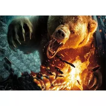 Полный 5D Diy Алмазная картина Пламя Медведь Дрель Вышивка Крестом Домашний Декор Ручной Подарок 25x30cm