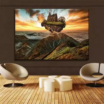Полный 5D Diy Алмазная картина Плавающий замок Алмазная вышивка Крестом Домашний декор Подарок ручной работы 25x30cm