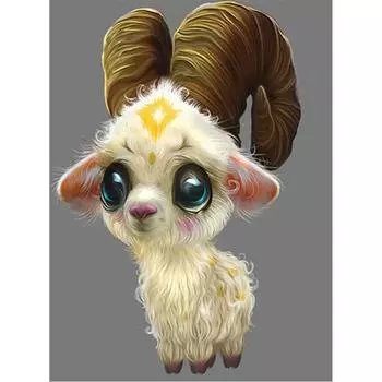Полный 5D Diy Алмазная картина Плюшевый ягненок Вышивка Крестом Домашний декор Ручной подарок Подарок 25x30cm