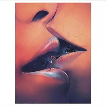 Полный 5D Diy Алмазная картина Поцелуй губы Алмазная вышивка Полный вышивка крестом Домашний декор Подарок ручной работы 20x30cm