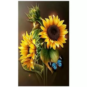 Полный 5D Diy Алмазная картина Подсолнух цветок Вышивка Крестом Домашний Декор Ручной Подарок 20X25CM
