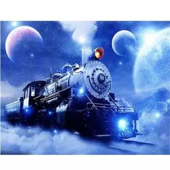 Полный 5D Diy Алмазная картина Поезд мечты Мультфильм Вышивка Крестом Домашний Декор Подарок ручной работы 25x30cm