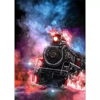 Полный 5D Diy Алмазная картина «Поезд в ночи» Вышивка крестиком Домашний декор Ручной подарок Подарок 25x30cm