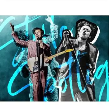 Полный 5D Diy Алмазная картина Поющая гитара Алмазная вышивка Полный набор аниме Наборы для вышивки крестом Домашний декор Подарок ручной работы Round 20x30cm