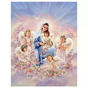Полный 5D Diy Алмазная картина Пять ангелов-младенцев Вышивка Крестом Домашний декор Подарок ручной работы 20X25CM