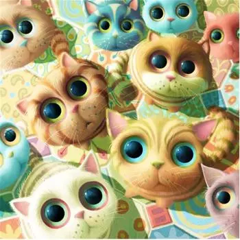 Полный 5D Diy Алмазная картина Прекрасный мультфильм Кошки Вышивка Крестом Домашний декор Подарок ручной работы 25x25cm