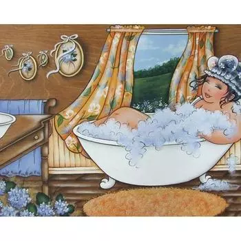 Полный 5D Diy Алмазная картина Примите ванну Алмазная вышивка Крестом Домашний декор Подарок ручной работы 20x30cm
